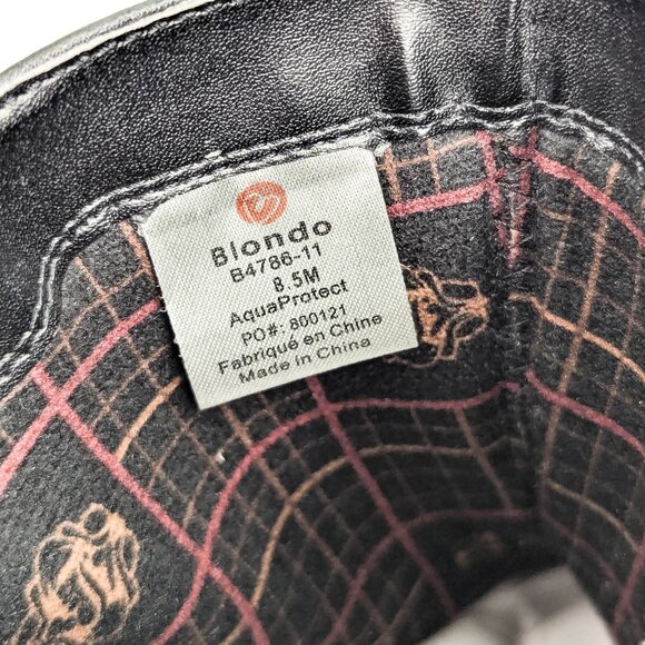 Blondo Women Black Leather Waterproof Strap Moto Zip Ankle Boots sz 8.5 - Picture 7 of 7